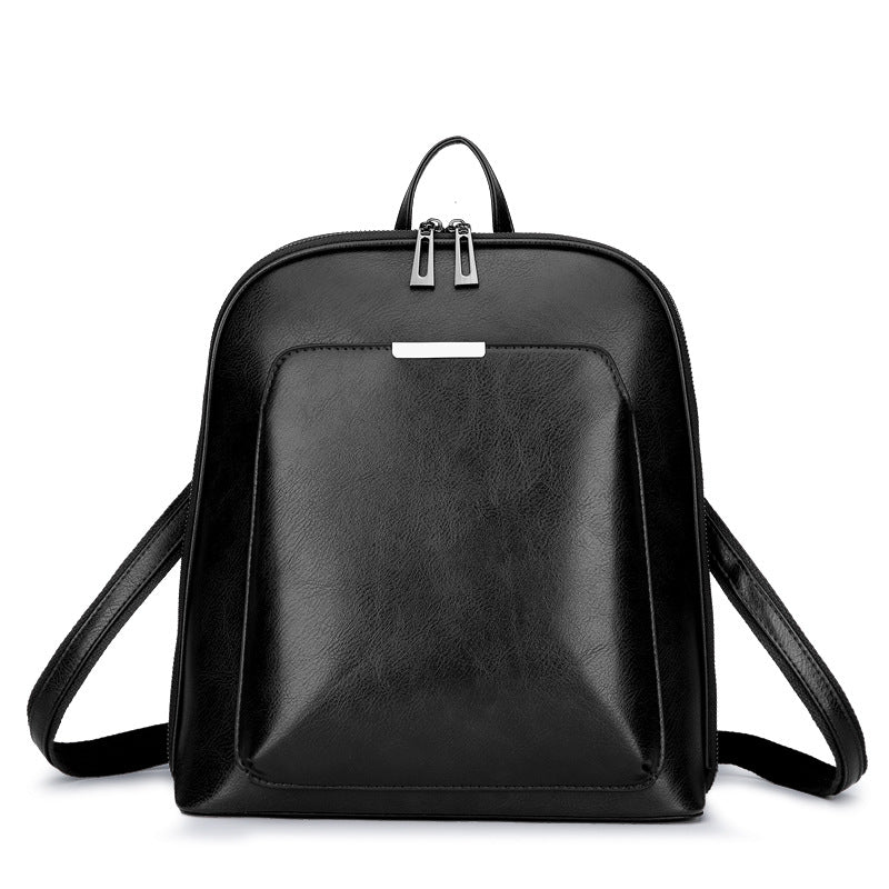 Soft Leather Women's Korean Style Fashion Wild Backpack in various colors, showcasing its stylish design and soft PU leather material.