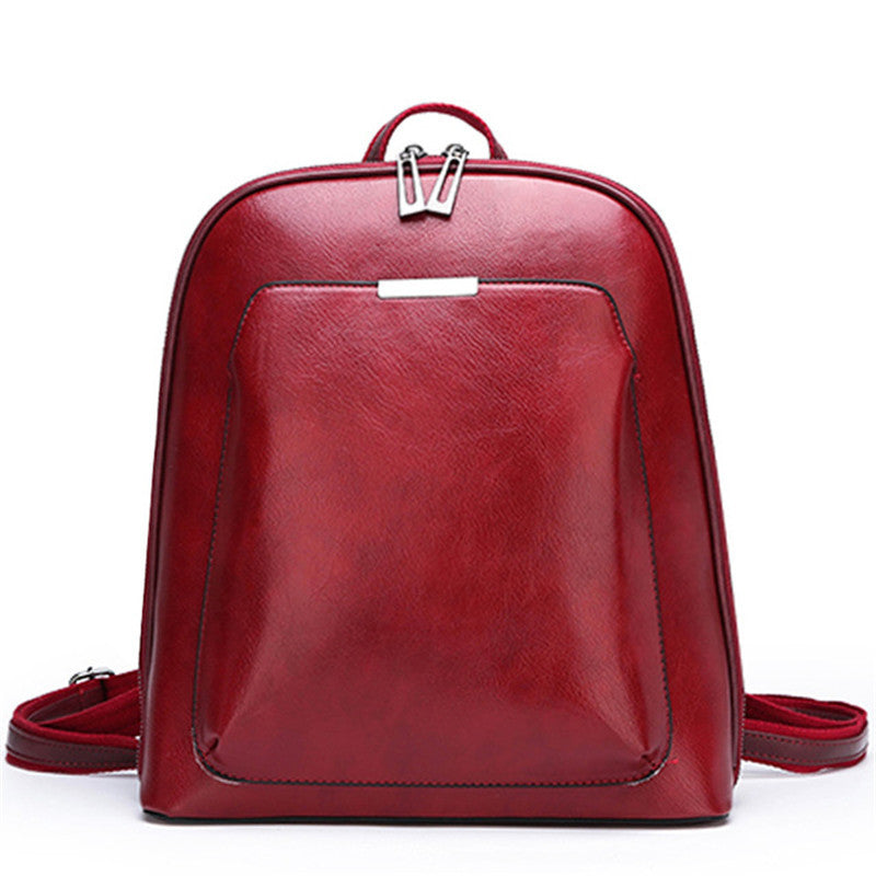 Soft Leather Women's Korean Style Fashion Wild Backpack in various colors, showcasing its stylish design and soft PU leather material.