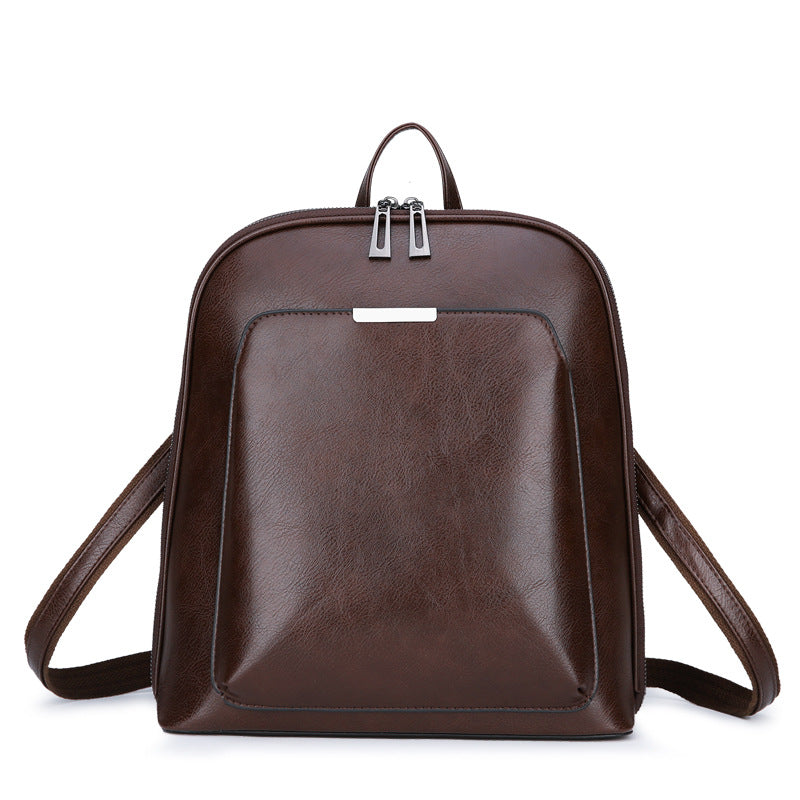 Soft Leather Women's Korean Style Fashion Wild Backpack in various colors, showcasing its stylish design and soft PU leather material.