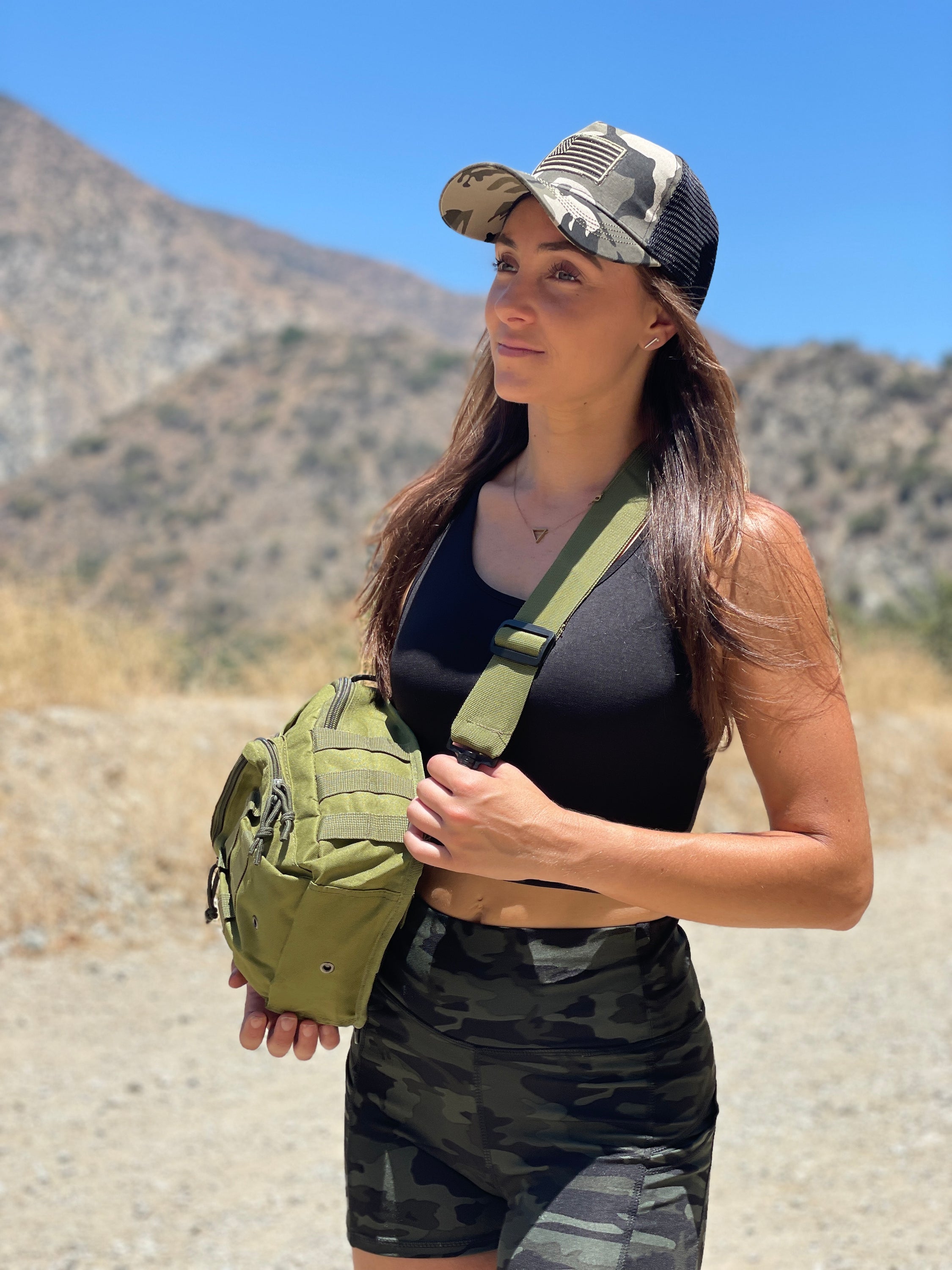 Tactical Sling Shoulder Bag featuring durable fabric, adjustable strap, and multiple pockets for outdoor and everyday use.