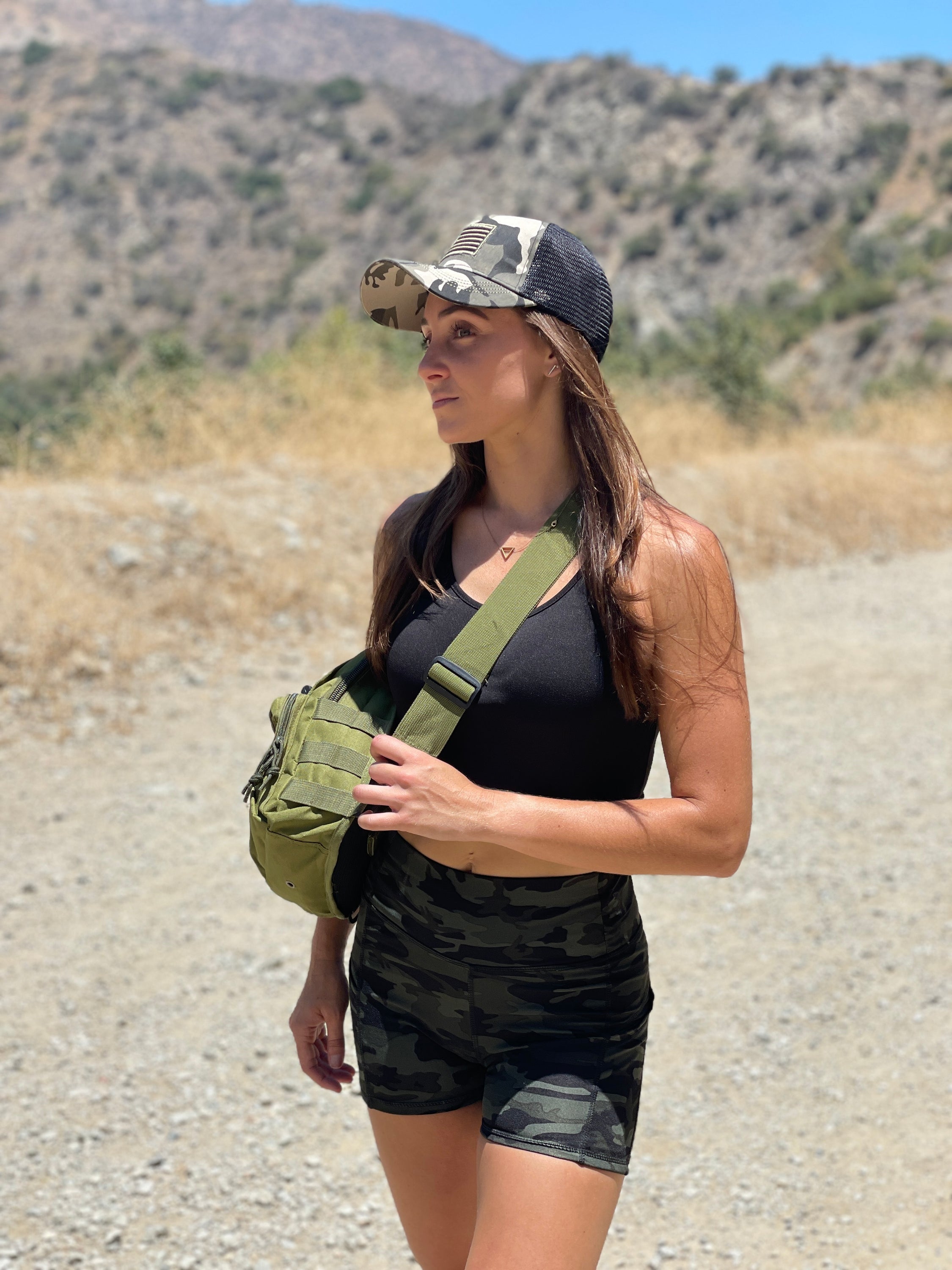 Tactical Sling Shoulder Bag featuring durable fabric, adjustable strap, and multiple pockets for outdoor and everyday use.