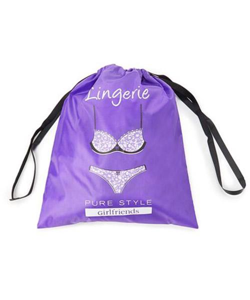 A stylish Travel Drawstring Bag designed for organizing shoes, lingerie, and laundry, featuring a durable fabric and a secure drawstring closure.