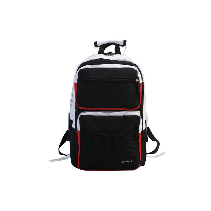 Unisex large capacity teenage travel backpack in various colors, showcasing its spacious compartments and durable nylon material.