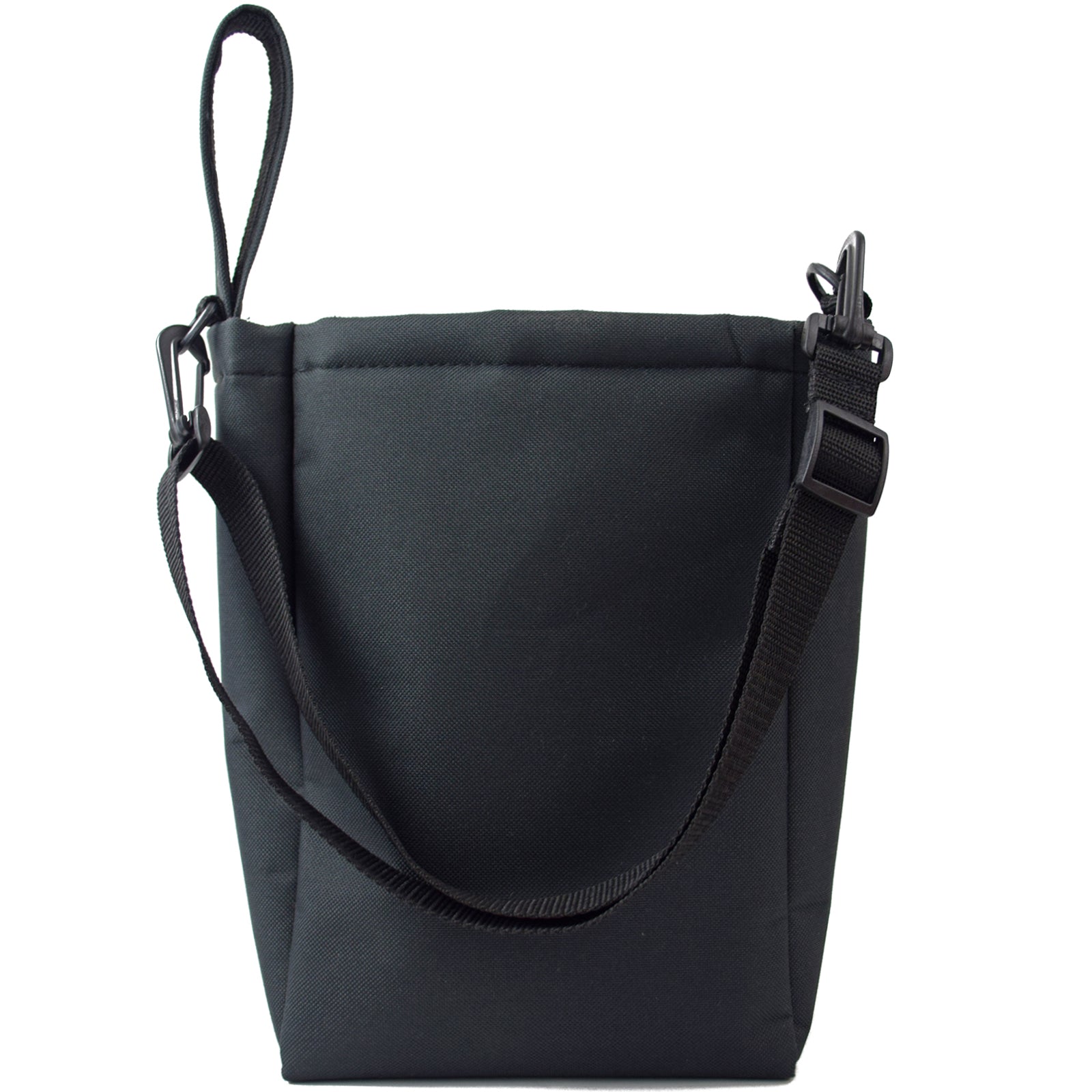 Black UTILITY Pouch Grab Bag with cushioned interior and adjustable straps, perfect for organizing small items.