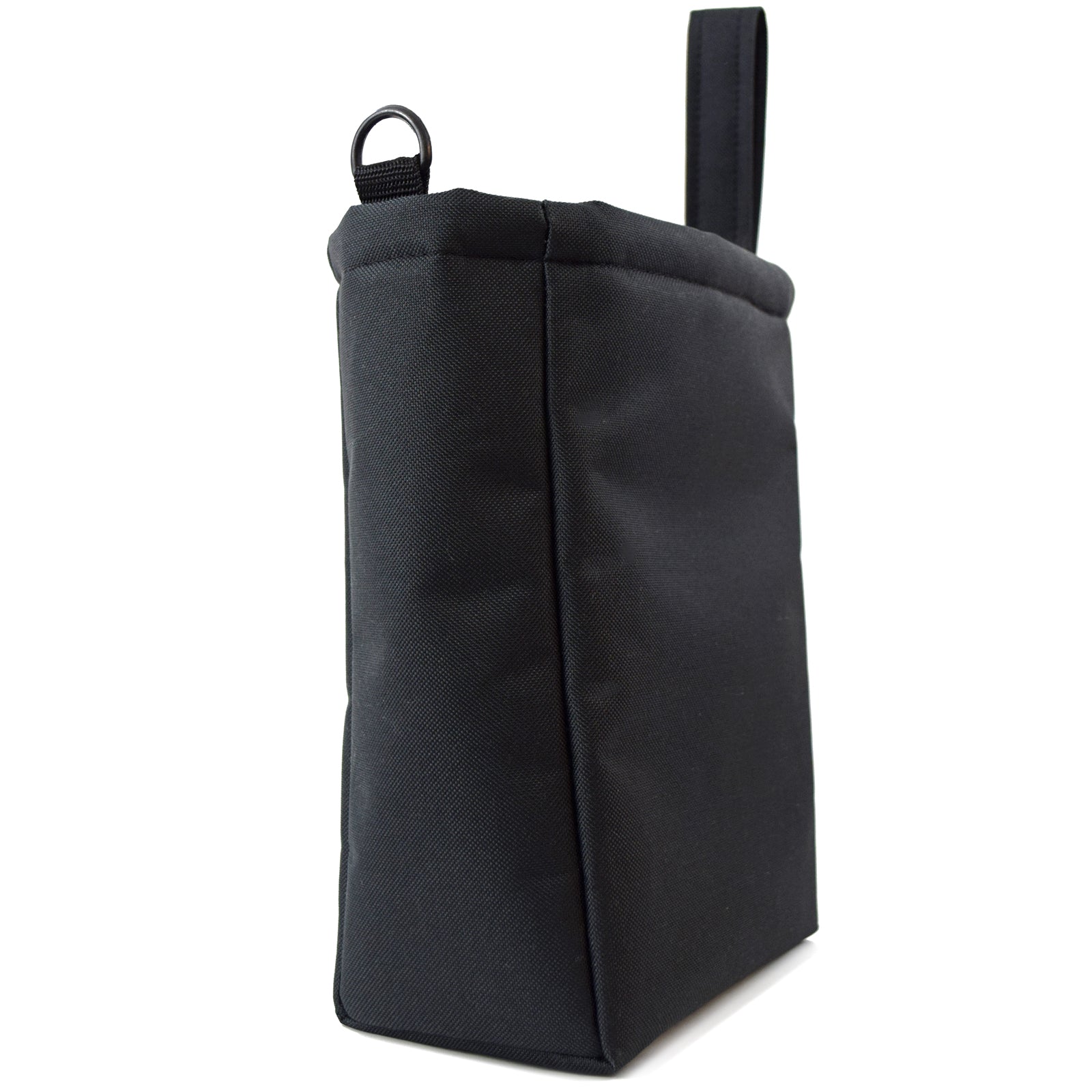 Black UTILITY Pouch Grab Bag with cushioned interior and adjustable straps, perfect for organizing small items.