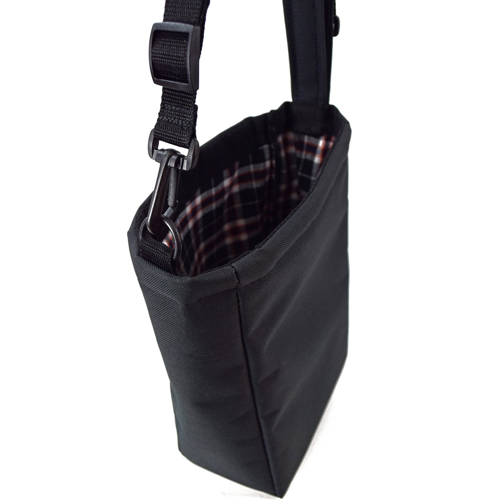 Black UTILITY Pouch Grab Bag with cushioned interior and adjustable straps, perfect for organizing small items.