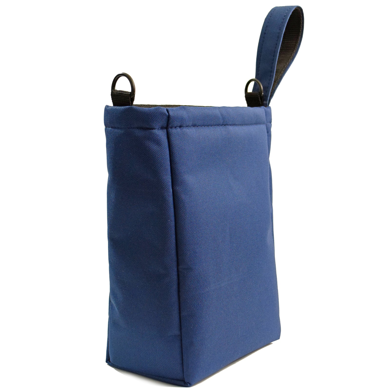 Navy Blue UTILITY Pouch Grab Bag showcasing its compact design and padded interior for carrying essentials.