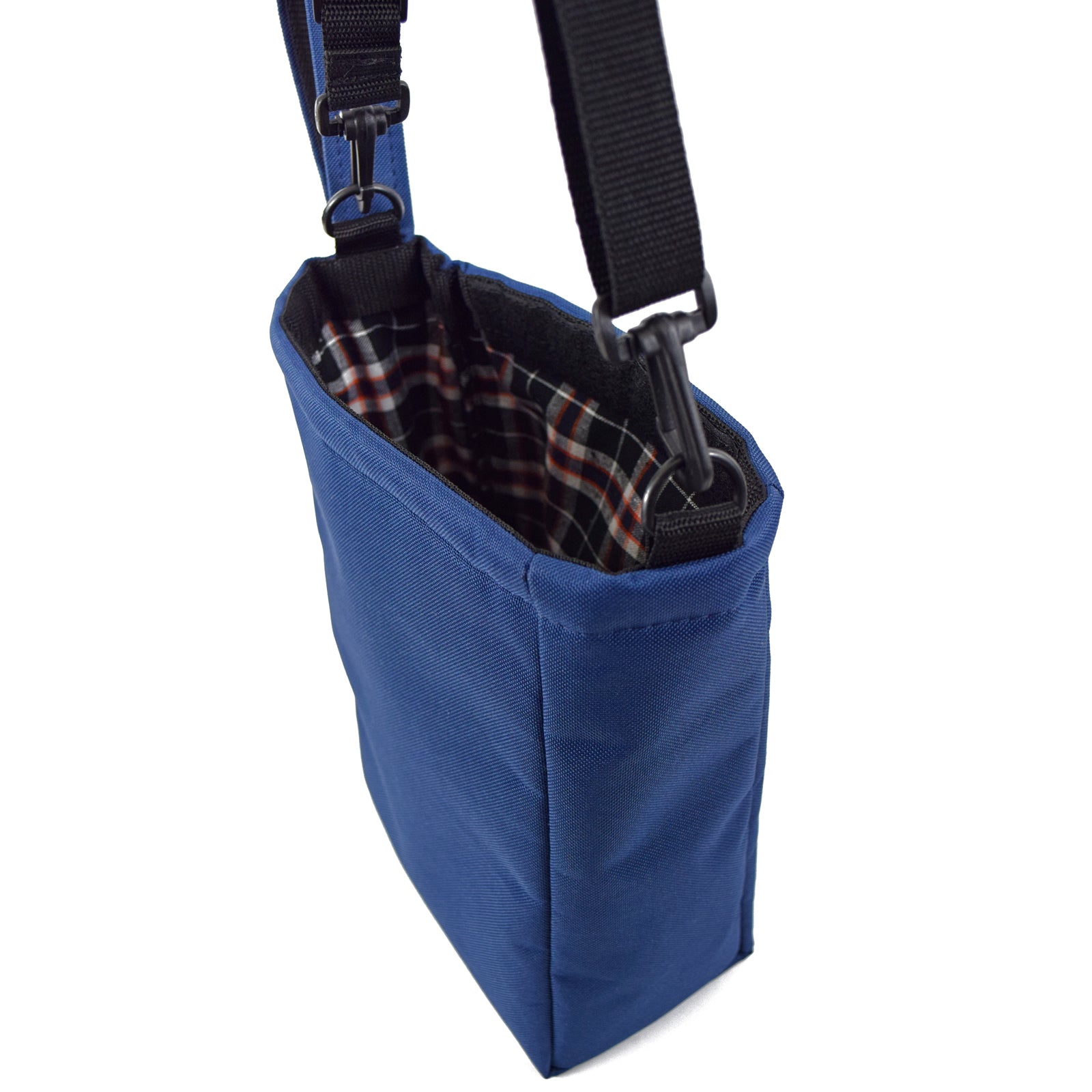 Navy Blue UTILITY Pouch Grab Bag showcasing its compact design and padded interior for carrying essentials.