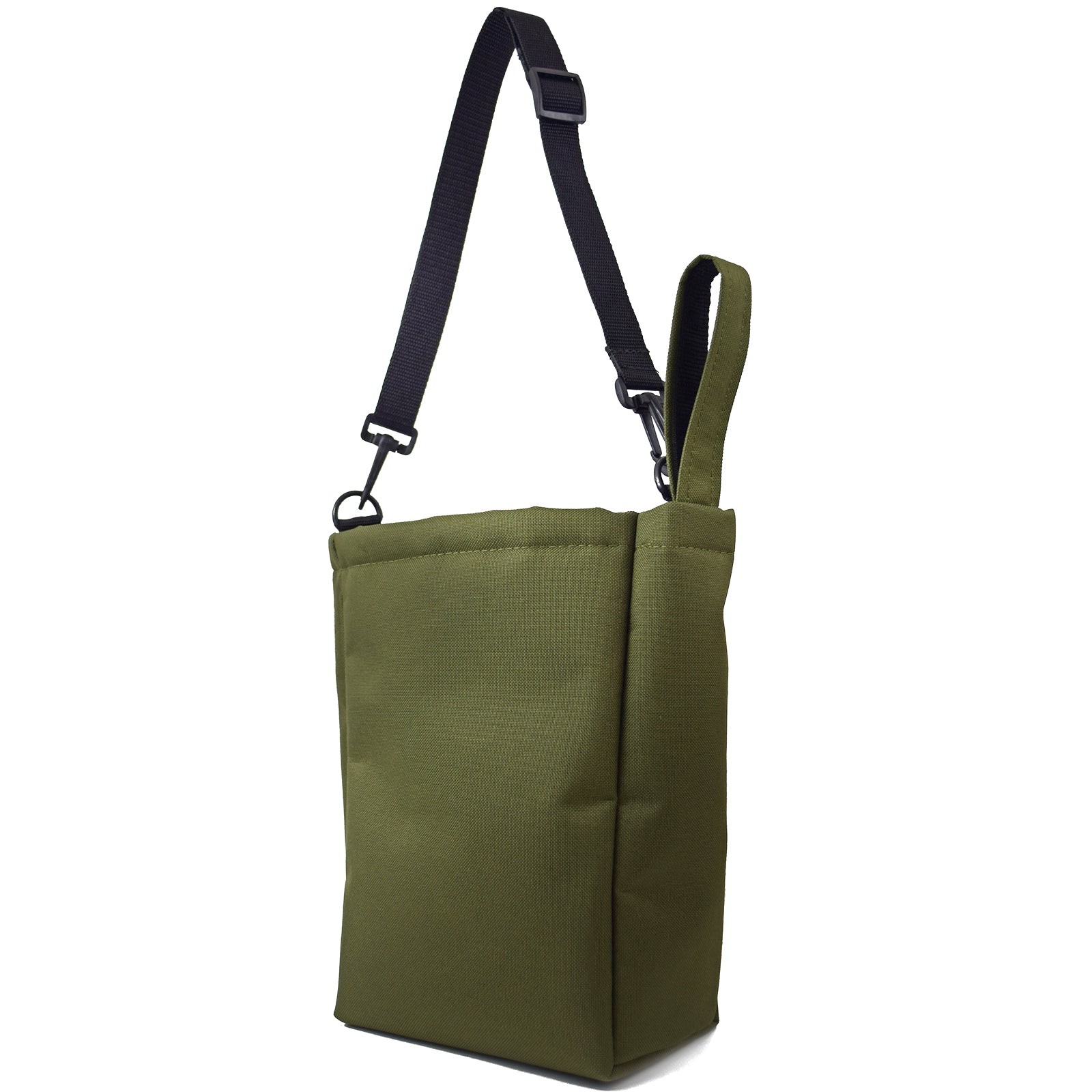 Olive colored UTILITY Pouch Grab Bag with adjustable straps and velcro closure, ideal for organizing small items.