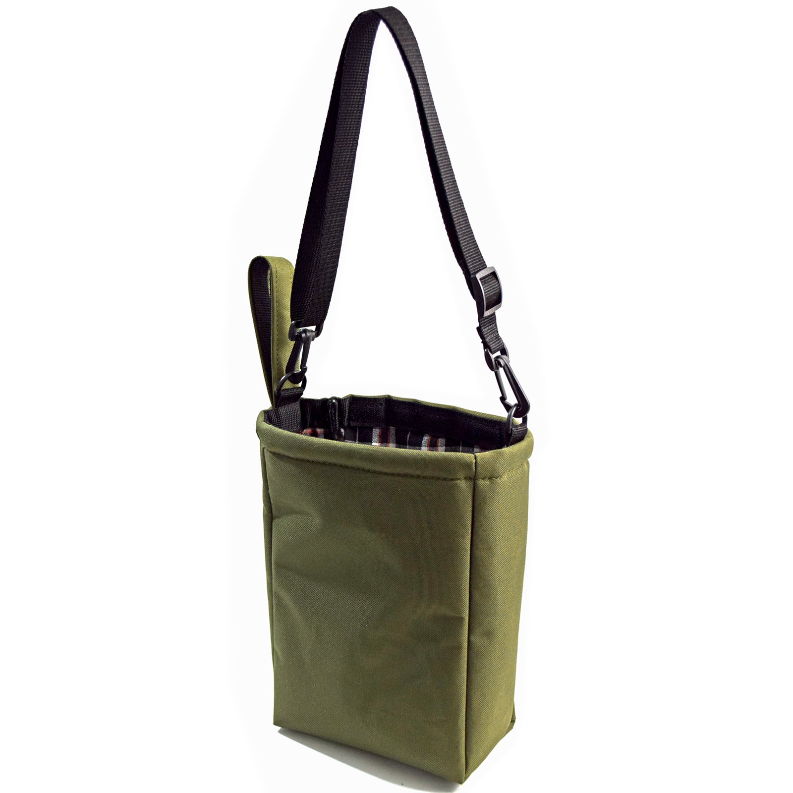 Olive colored UTILITY Pouch Grab Bag with adjustable straps and velcro closure, ideal for organizing small items.