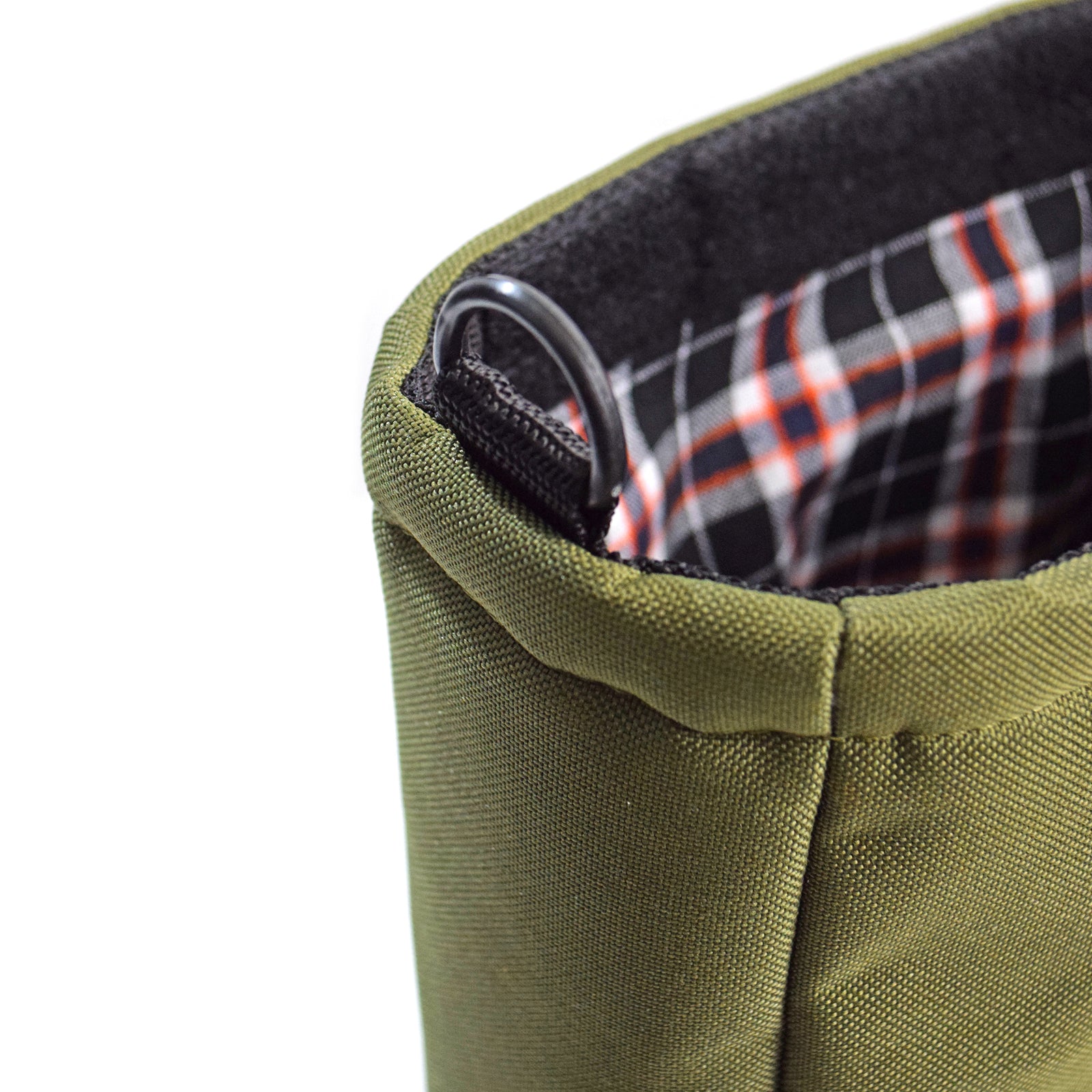 Olive colored UTILITY Pouch Grab Bag with adjustable straps and velcro closure, ideal for organizing small items.