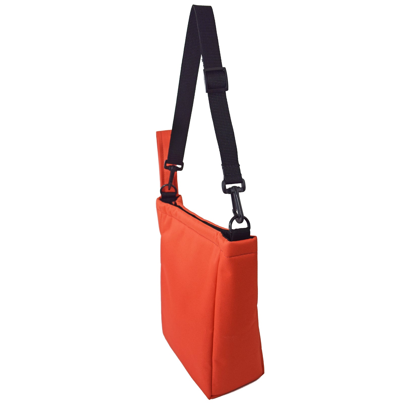 Bright orange UTILITY Pouch Grab Bag with cushioned interior and adjustable straps, ideal for organizing small items.