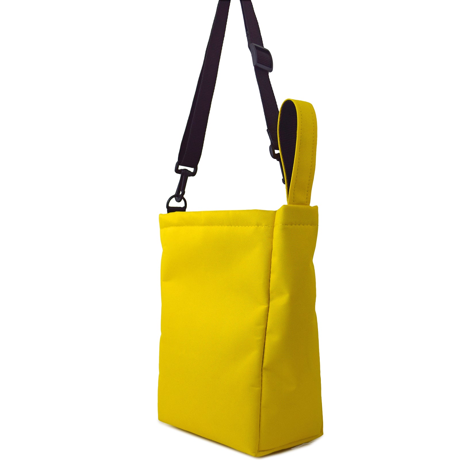 Yellow UTILITY Pouch Grab Bag with cushioned interior and adjustable straps, ideal for organizing small items.