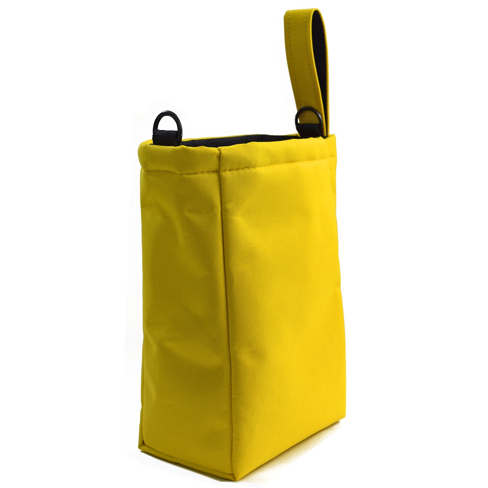 Yellow UTILITY Pouch Grab Bag with cushioned interior and adjustable straps, ideal for organizing small items.