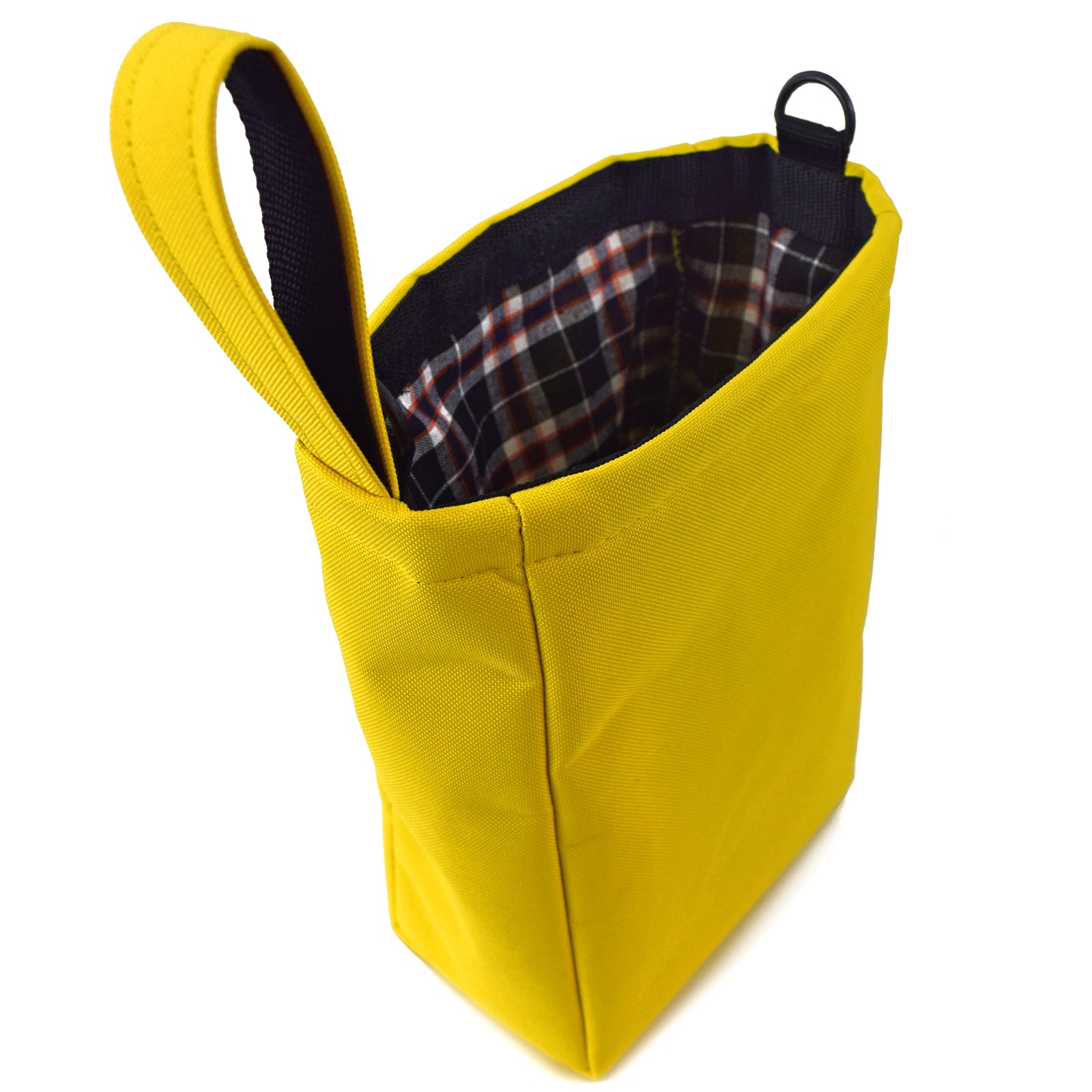 Yellow UTILITY Pouch Grab Bag with cushioned interior and adjustable straps, ideal for organizing small items.