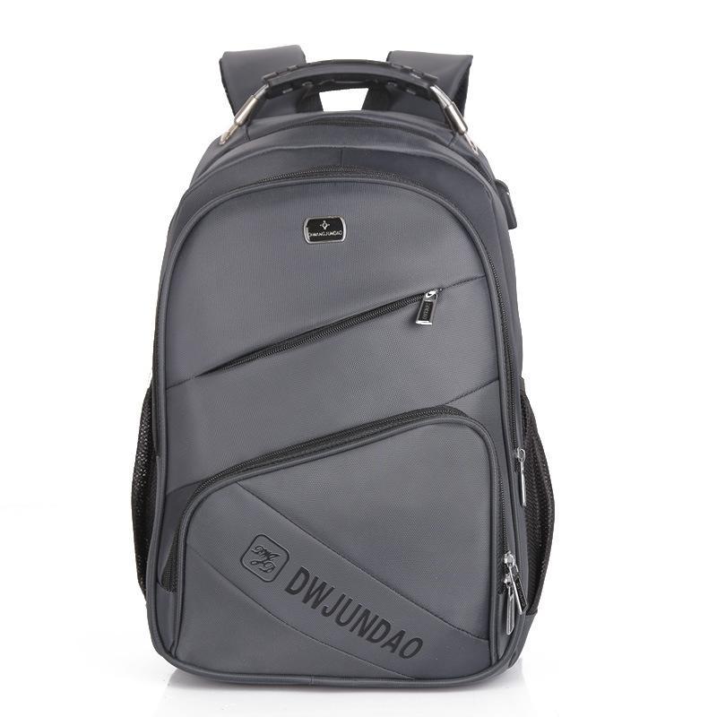 A stylish waterproof breathable men's travel backpack in black, featuring multiple compartments and anti-theft design.