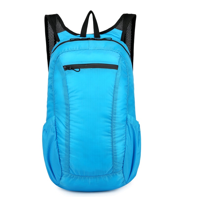 A waterproof foldable outdoor backpack made of durable nylon, featuring a spacious design and lightweight construction, ideal for outdoor activities.