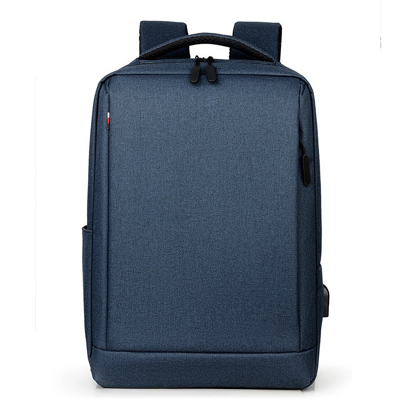 Waterproof Oxford Large Capacity Computer Backpack in blue, featuring multiple compartments and a stylish design for business and travel.