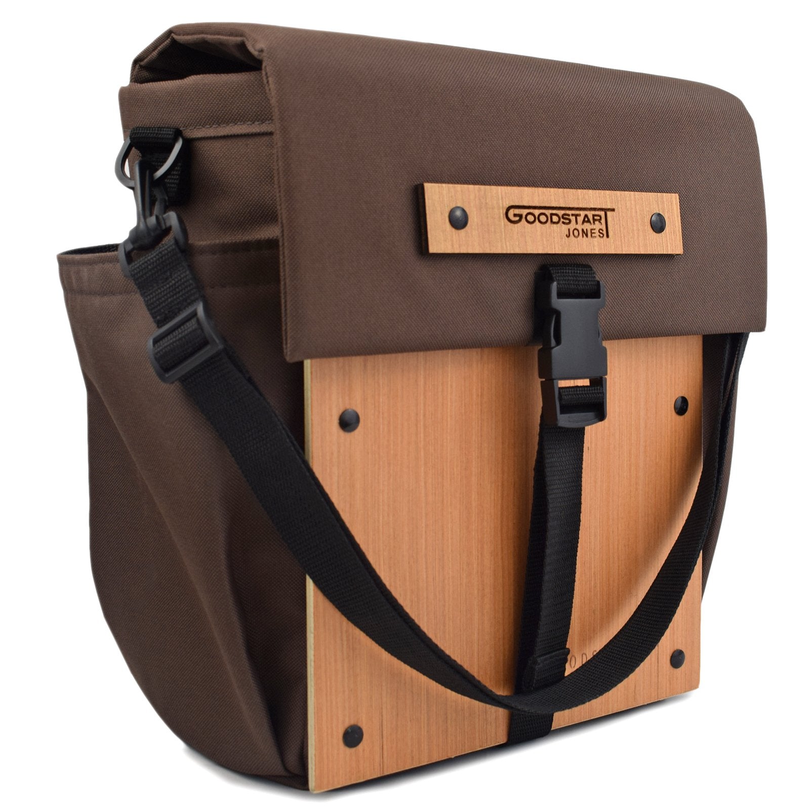 Woodsack Mini Backpack in brown, showcasing its compact design and stylish appearance.