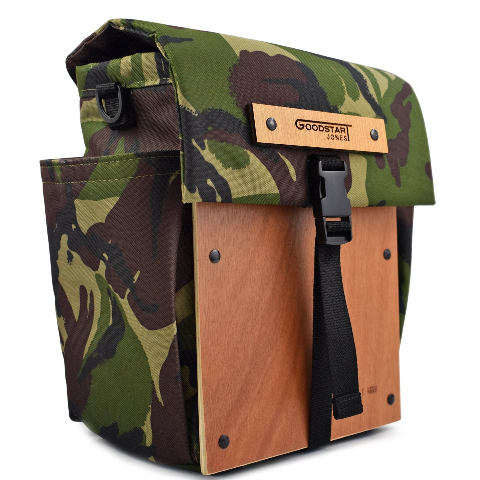 Woodsack Mini Backpack in CAMO SLAM design, showcasing its compact size and stylish camo pattern, perfect for daily use and travel.