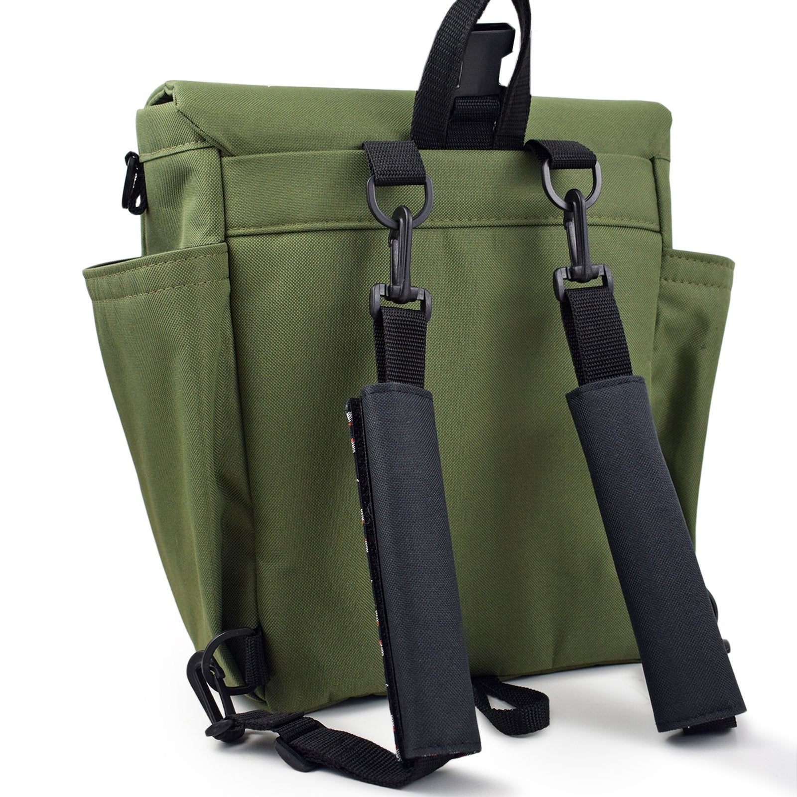 Woodsack Mini Backpack in Olive, showcasing its compact design and stylish appearance.