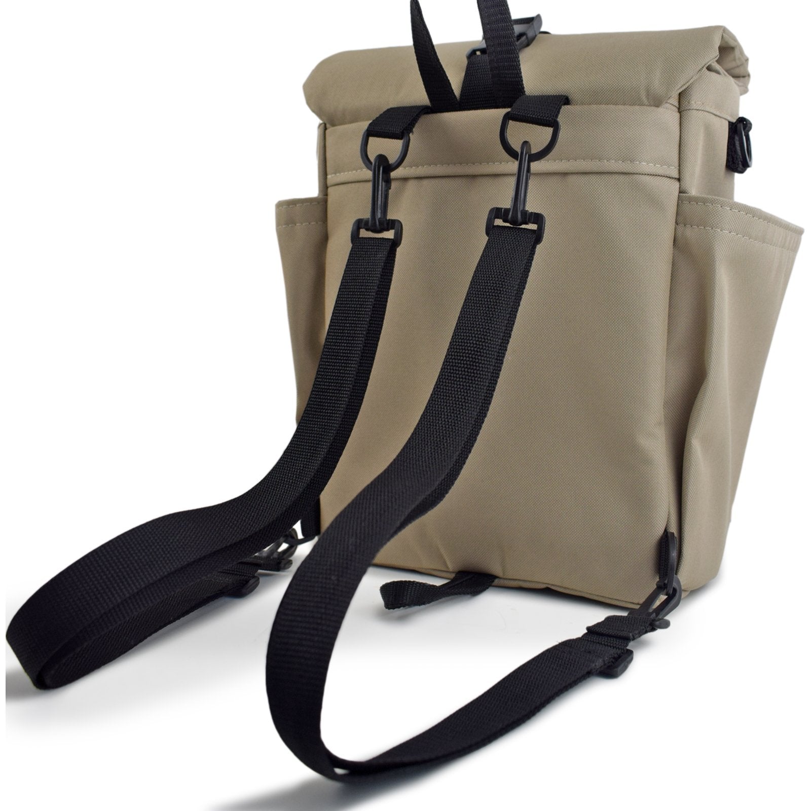 Woodsack Mini Backpack in SAND color, showcasing its compact design and stylish appearance.