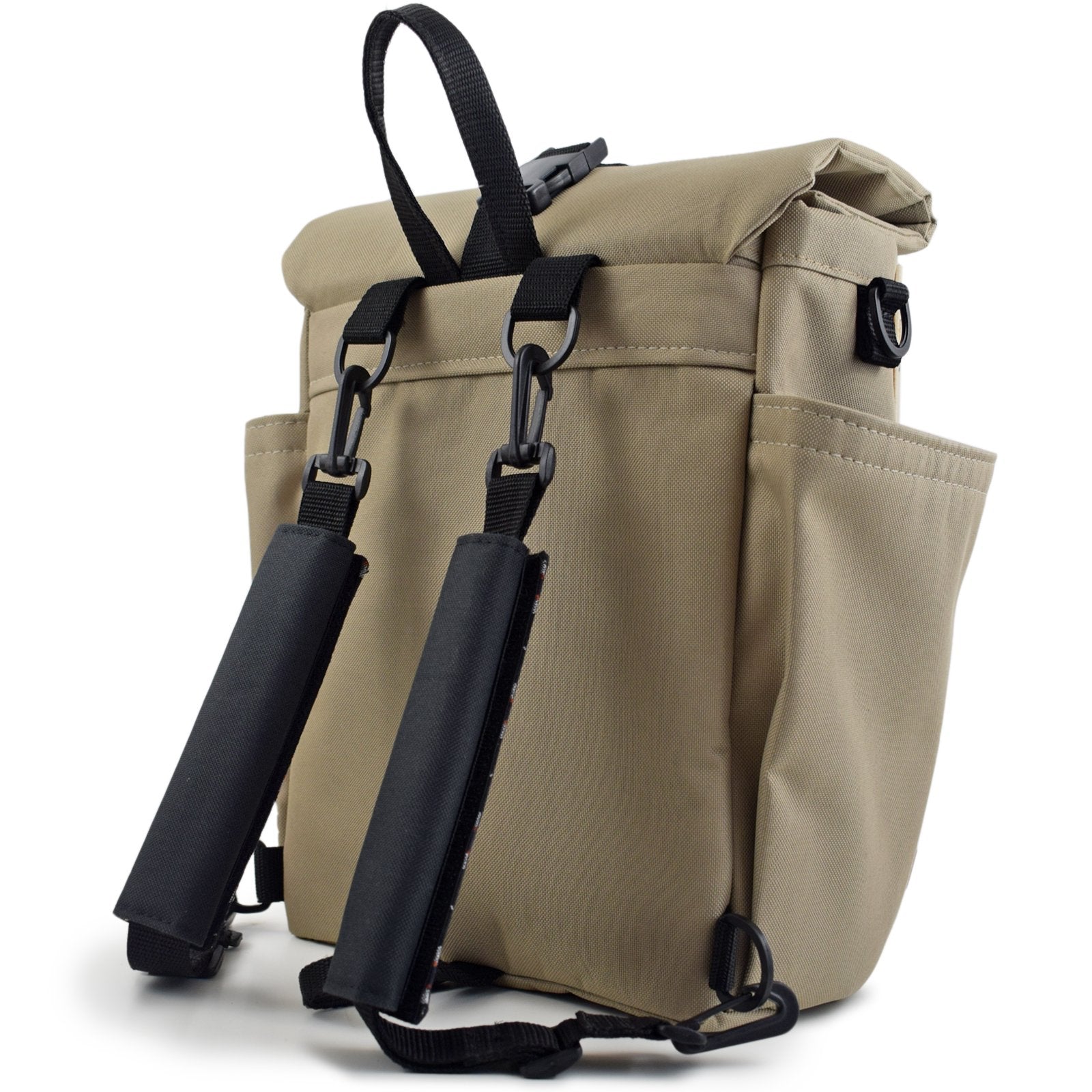 Woodsack Mini Backpack in SAND color, showcasing its compact design and stylish appearance.