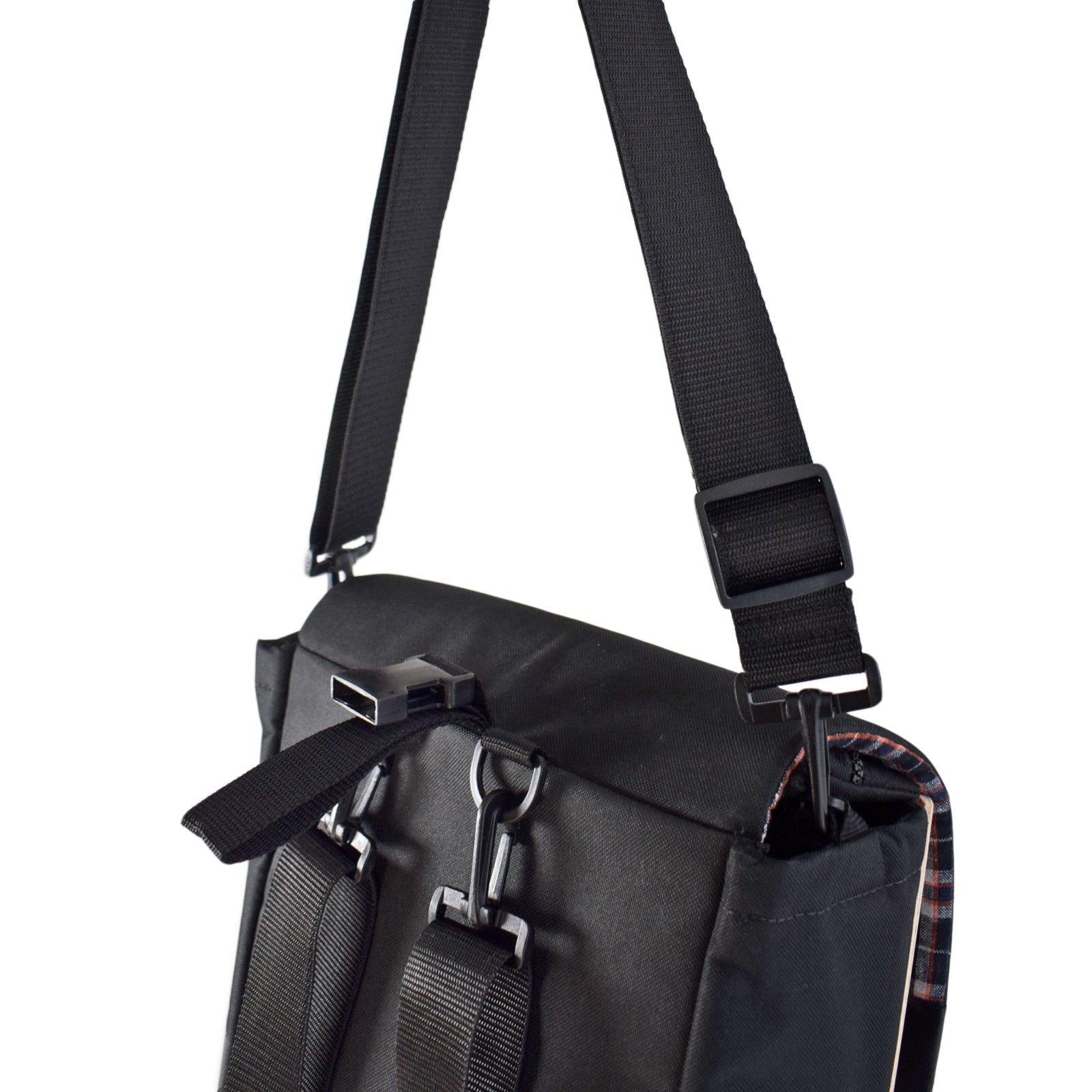 Woodsack Slim Backpack in BLACK showcasing its sleek design and minimalist style, perfect for carrying essentials.