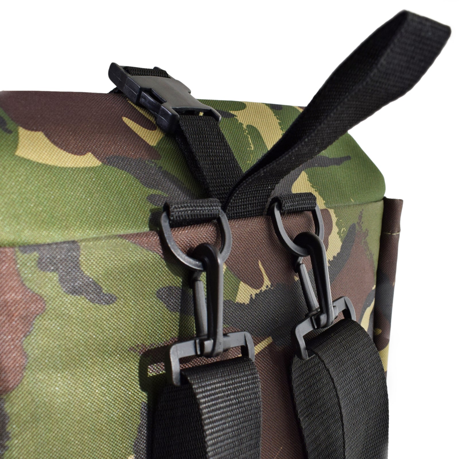 Woodsack Slim Backpack in CAMO, featuring a sleek design and practical storage for essentials.