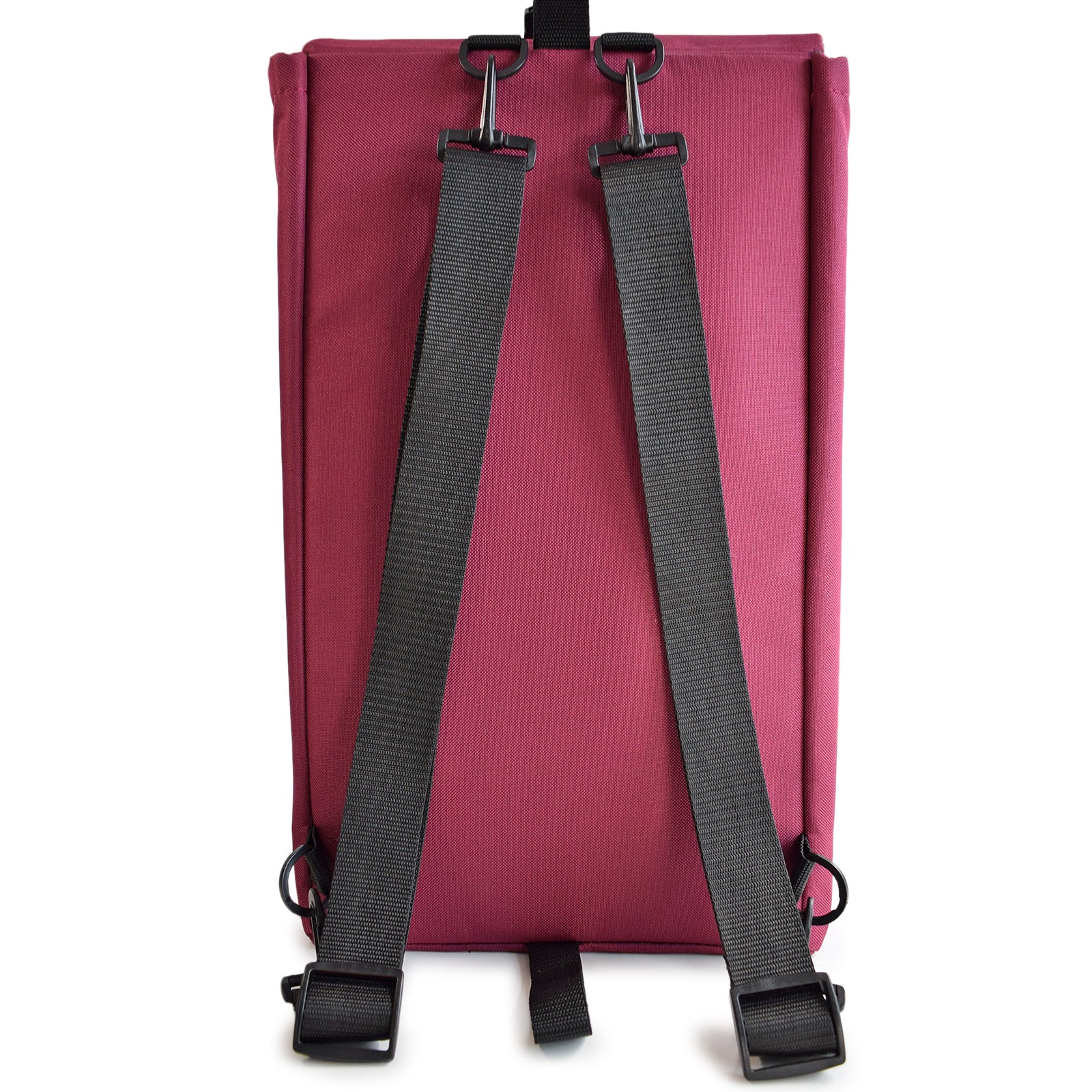 Woodsack Slim Backpack in WINE color, showcasing its sleek design and minimalist style.