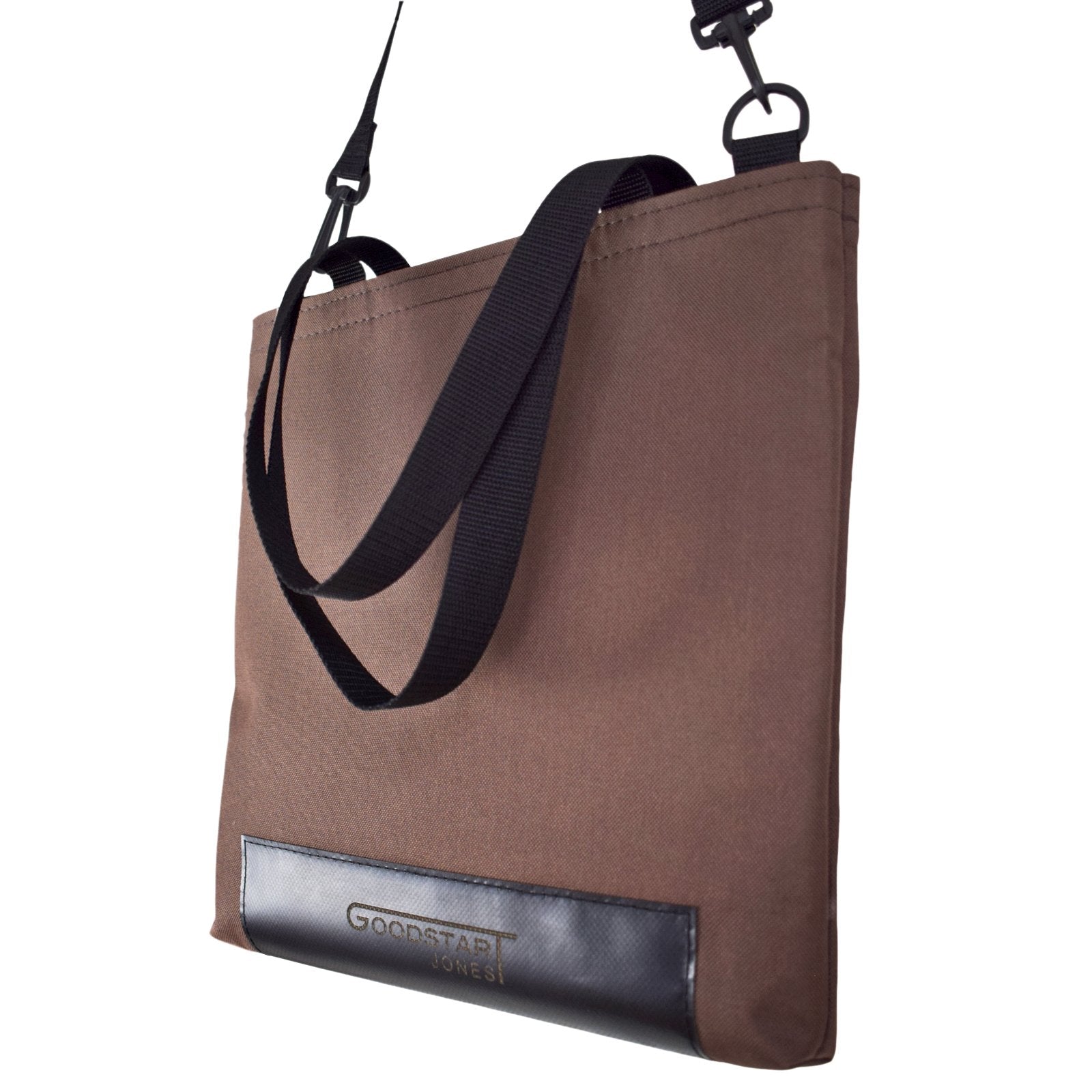 Brown WORK Tote Bag showcasing its compact and durable design, perfect for everyday use.