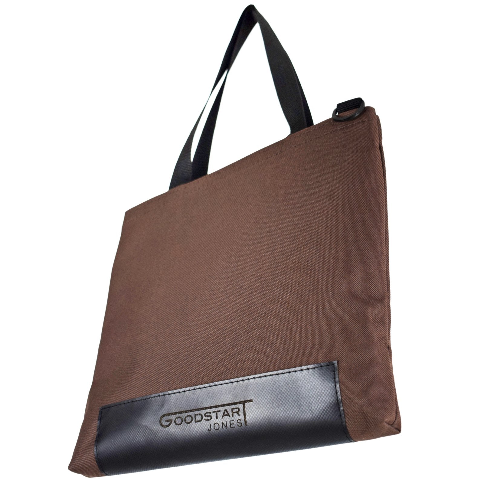 Brown WORK Tote Bag showcasing its compact and durable design, perfect for everyday use.