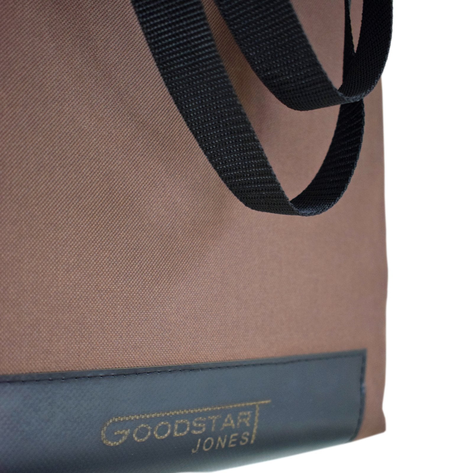 Brown WORK Tote Bag showcasing its compact and durable design, perfect for everyday use.