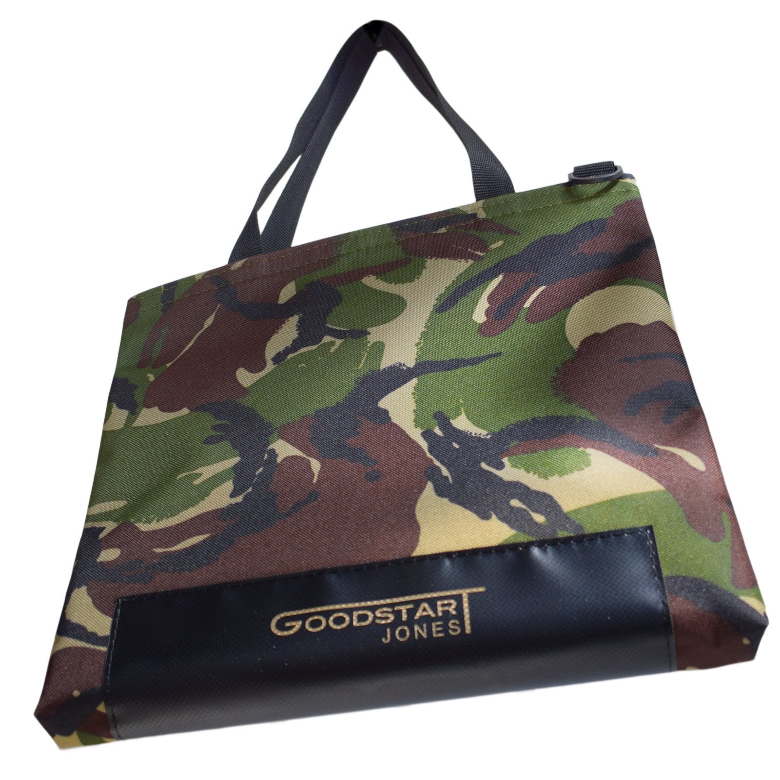 WORK Tote Bag in CAMO featuring a stylish camo pattern, durable materials, and compact design, perfect for everyday use.