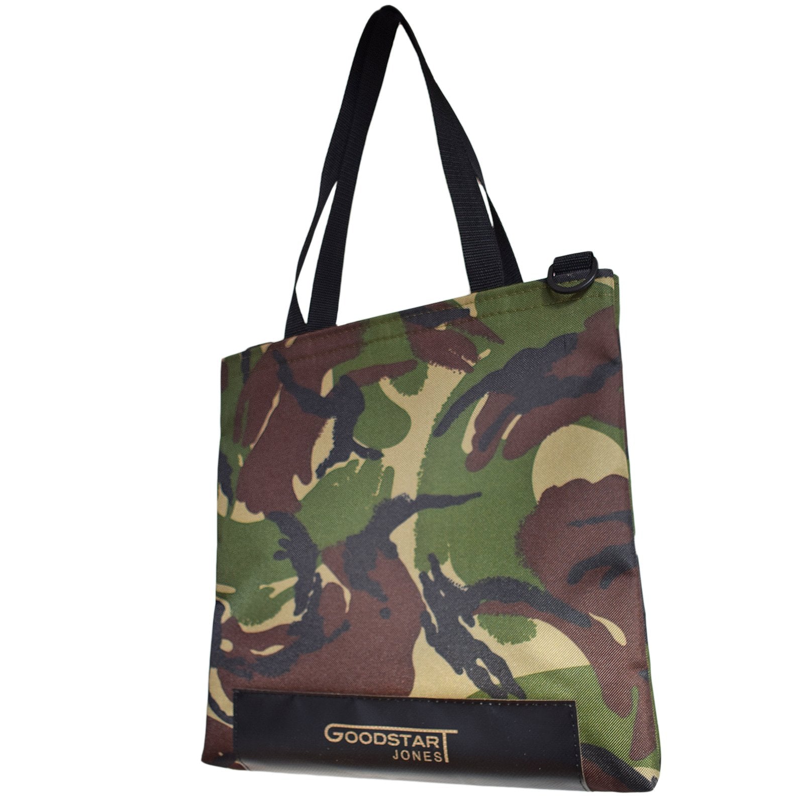 WORK Tote Bag in CAMO featuring a stylish camo pattern, durable materials, and compact design, perfect for everyday use.