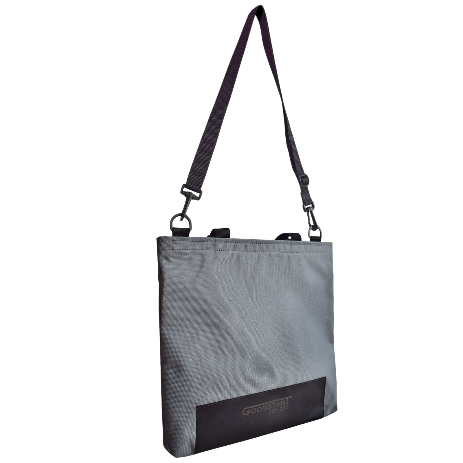 Grey WORK Tote Bag showcasing its compact and stylish design, perfect for everyday use.