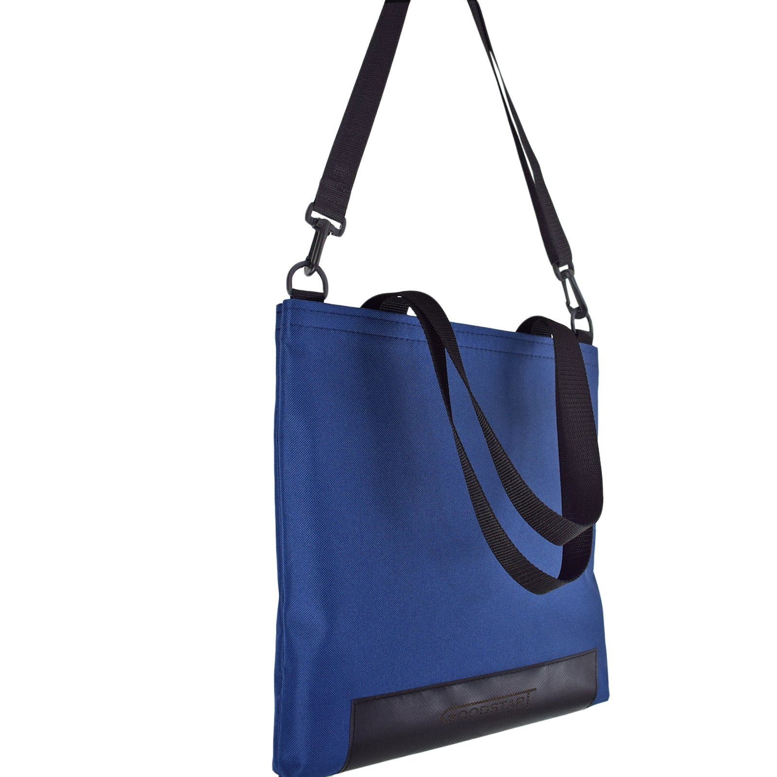 Navy blue WORK Tote Bag showcasing its compact and durable design, perfect for everyday use.