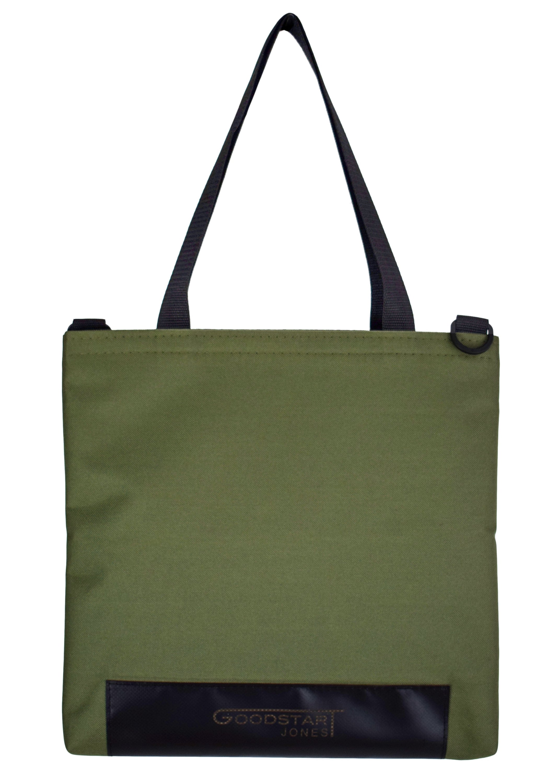 Olive green WORK Tote Bag showcasing its compact and durable design, perfect for work and everyday use.