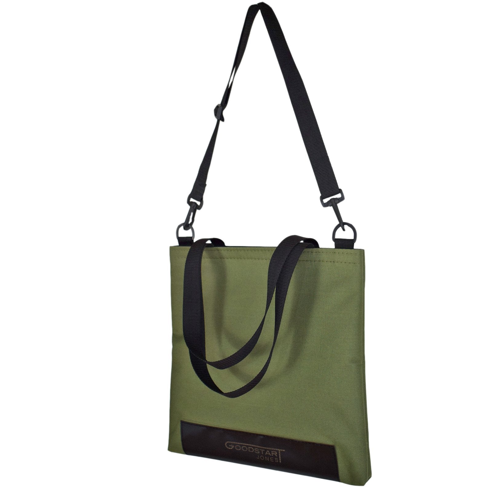 Olive green WORK Tote Bag showcasing its compact and durable design, perfect for work and everyday use.