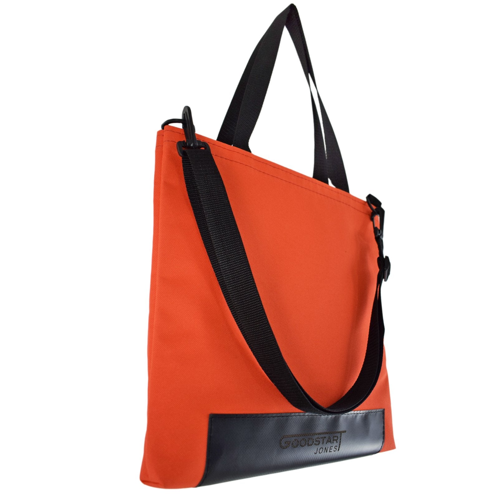 Orange WORK Tote Bag showcasing its compact and durable design, perfect for everyday use.