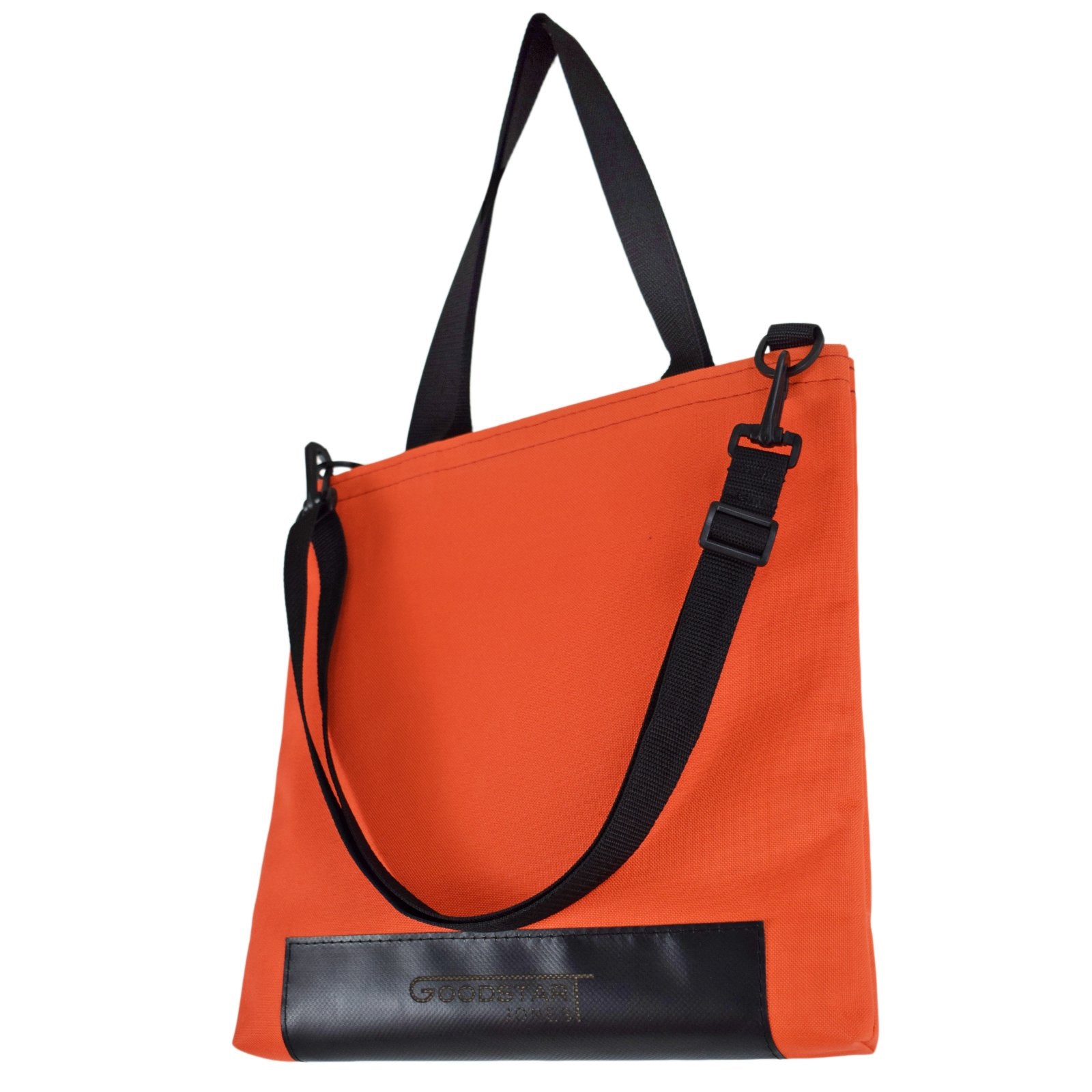 Orange WORK Tote Bag showcasing its compact and durable design, perfect for everyday use.