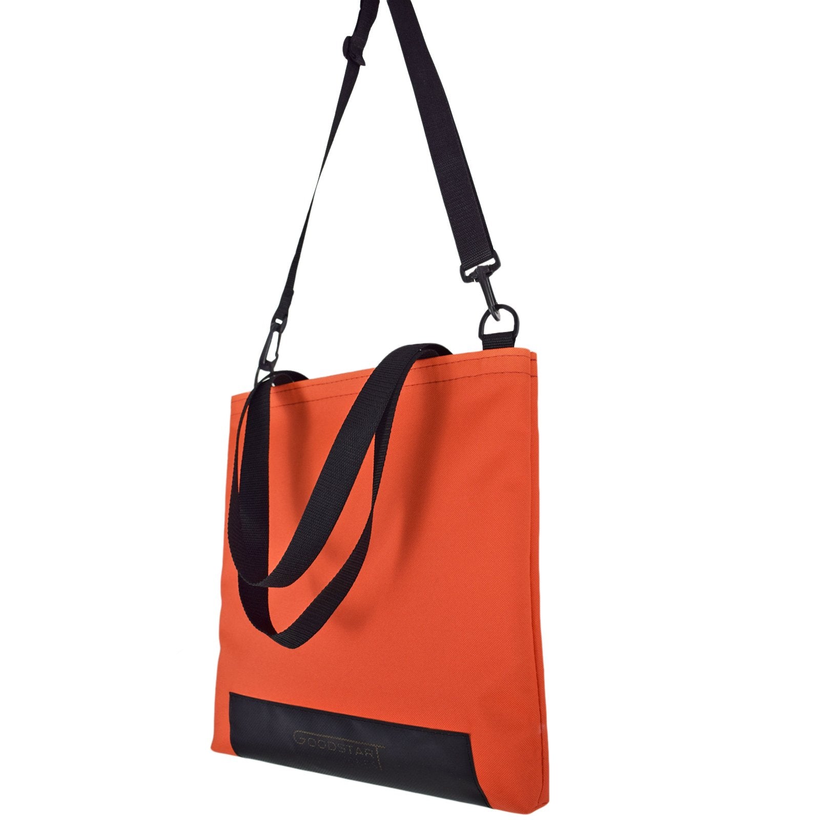 Orange WORK Tote Bag showcasing its compact and durable design, perfect for everyday use.