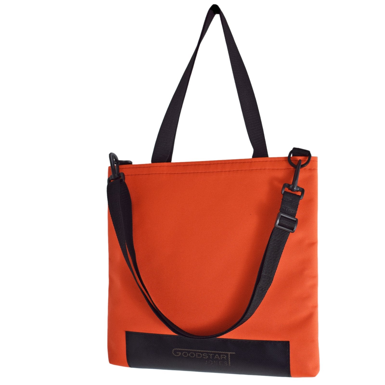 Orange WORK Tote Bag showcasing its compact and durable design, perfect for everyday use.