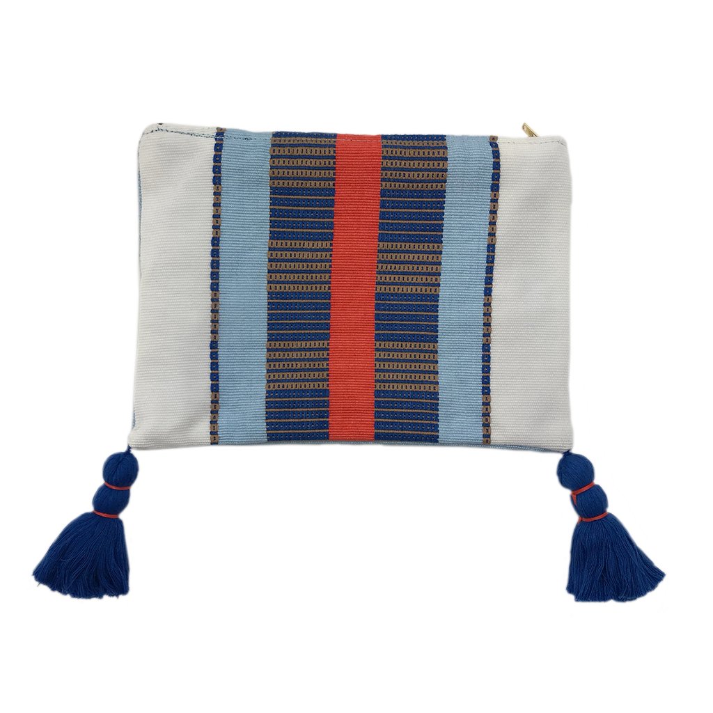 Main White Striped Backstrap Clutch image