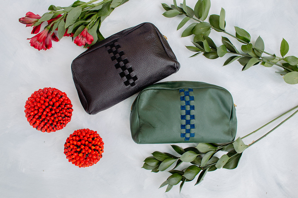 Main LEATHER WOVEN MAKEUP CASE | TOILETRY CASE | DOPP KIT image