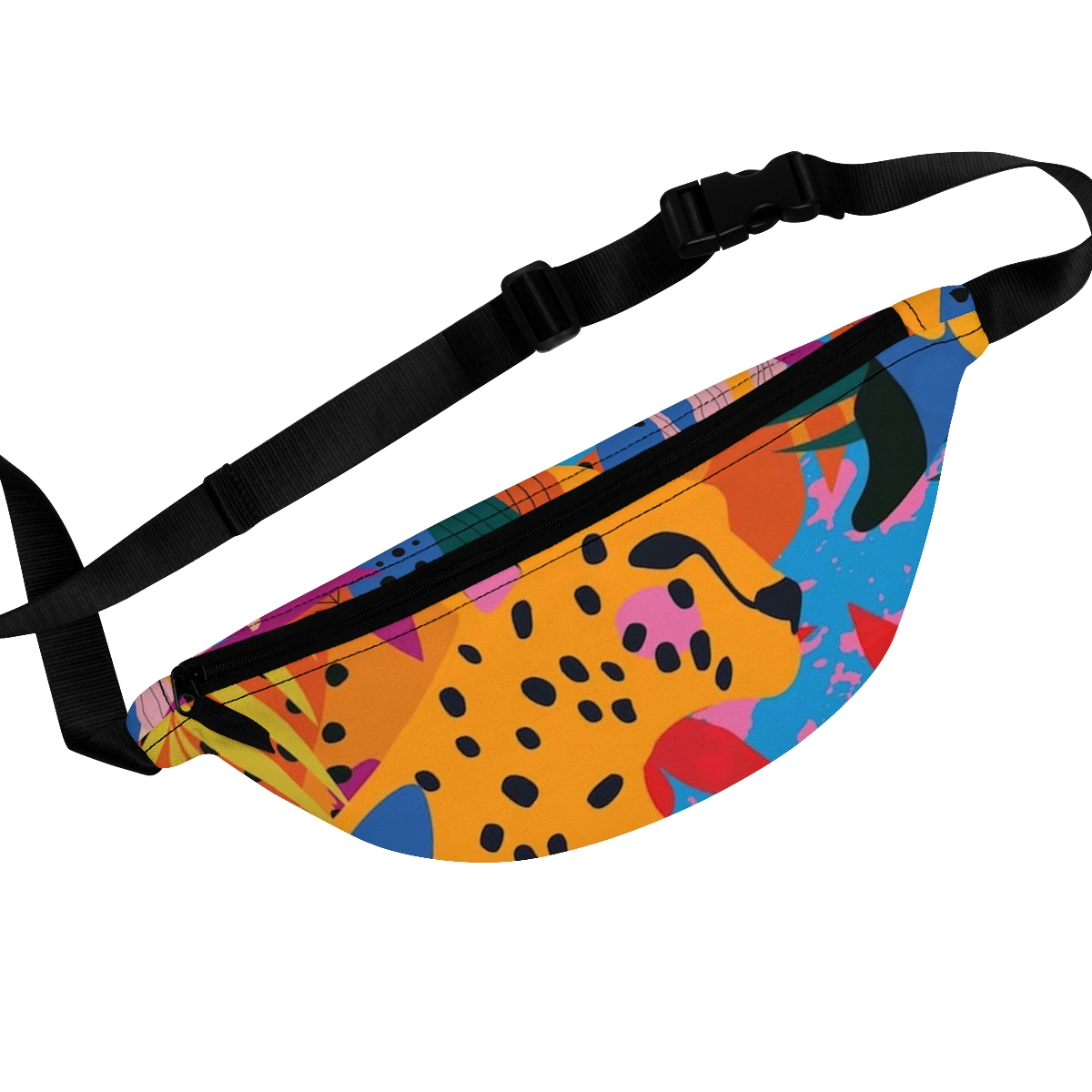 Colorful leopard print fanny pack