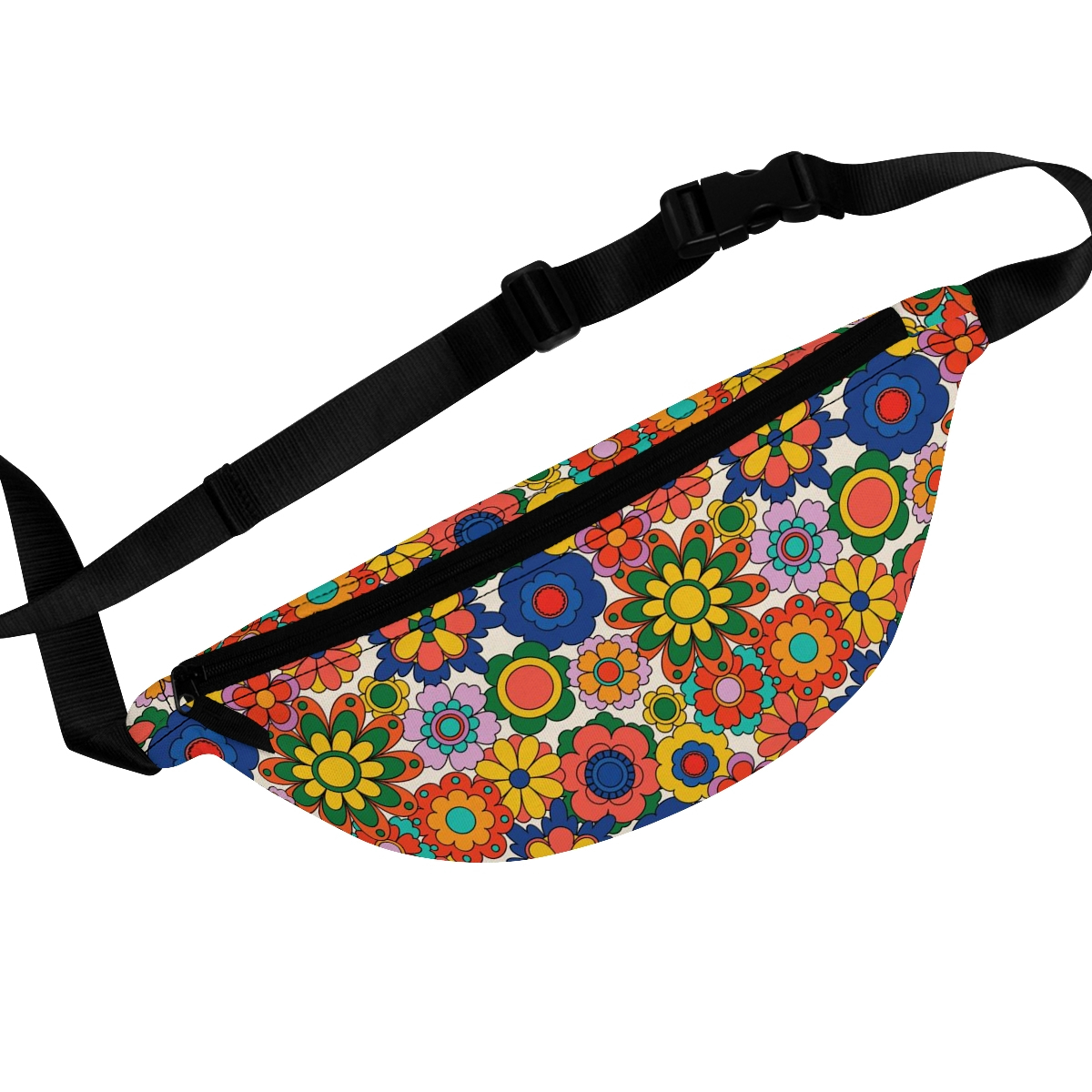 Floral-patterned fanny pack.