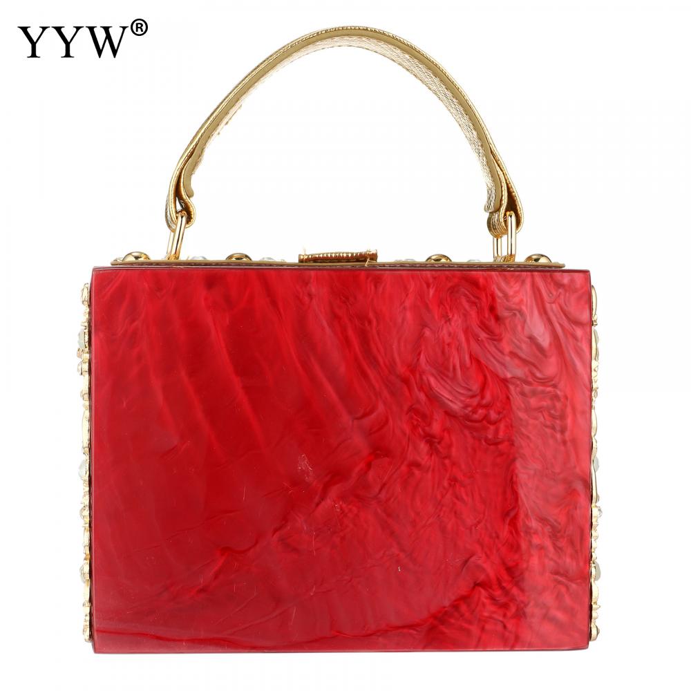 A stylish acrylic handbag for women featuring a flower design, perfect for evening parties and special occasions.