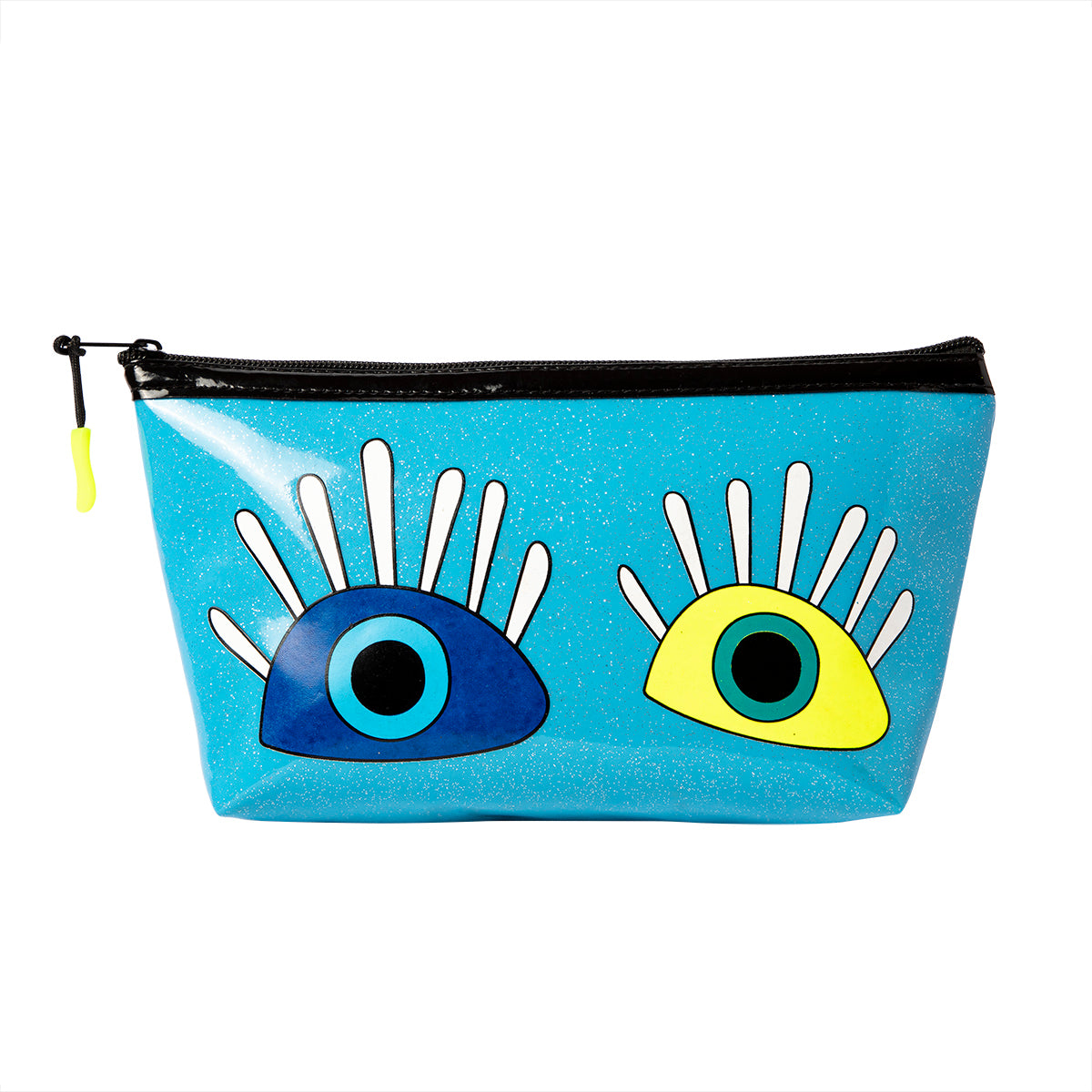 Biggdesign My Eyes On You Glitzer Schminktasche aus wasserbeständigem PU-Leder, ideal für Kosmetikartikel auf Reisen.