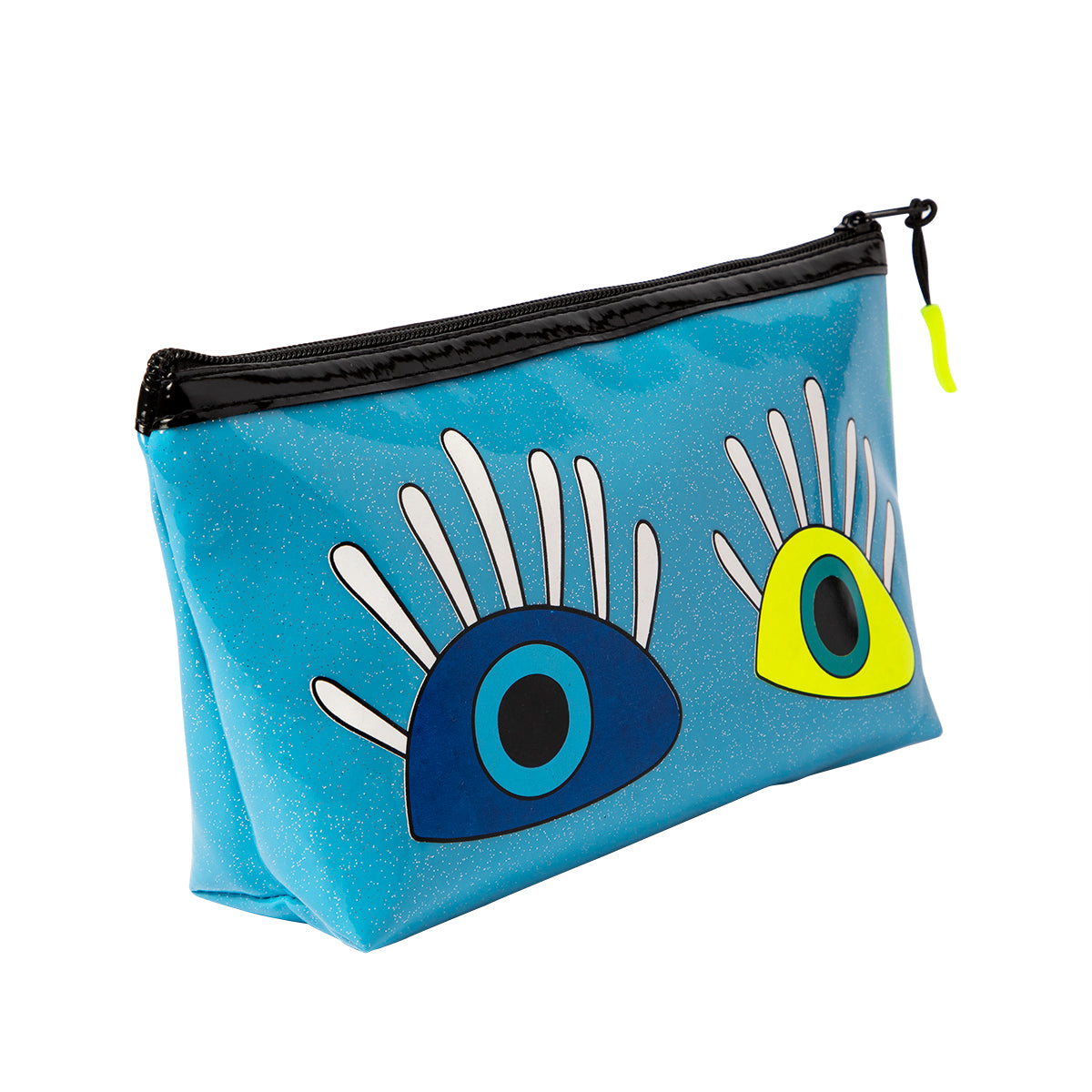 Biggdesign My Eyes On You Glitzer Schminktasche aus wasserbeständigem PU-Leder, ideal für Kosmetikartikel auf Reisen.